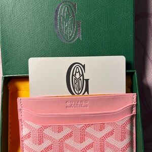 Goyard Pink and White Card Holder